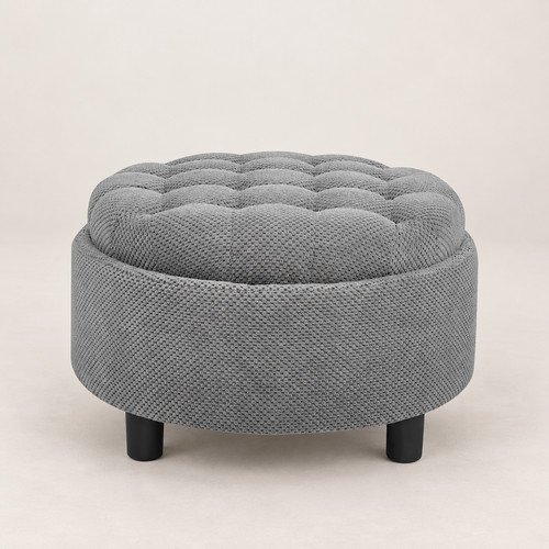 Light grey round - round, storage