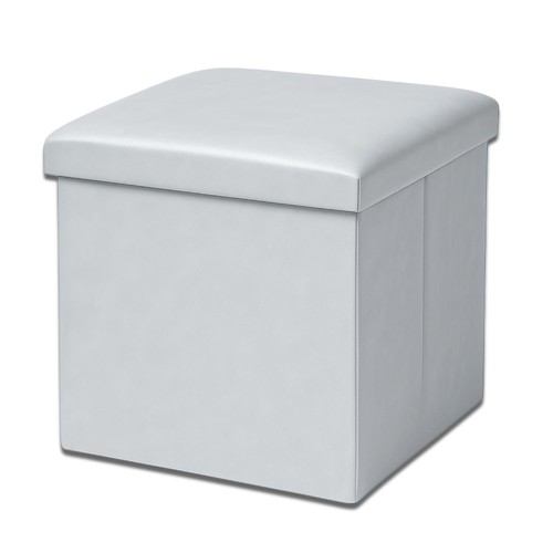 Light grey ottoman storage box - light,