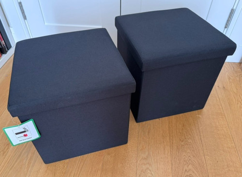 Black foldable storage - storage, ottoman