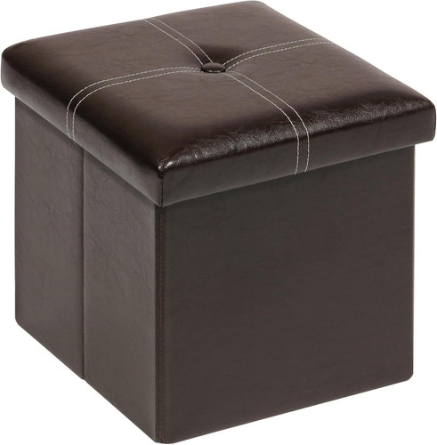 Faux leather ottoman - faux, storage