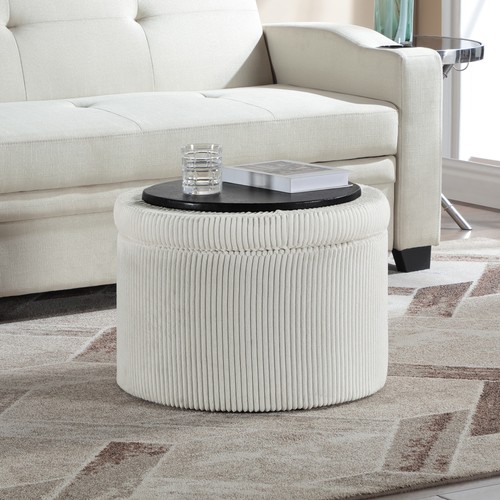 Round corduroy shoe storage - round,