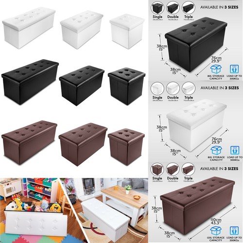 Faux leather folding storage - faux,