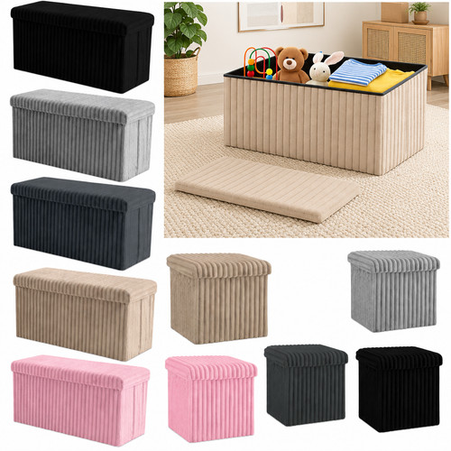 Ribbed storage box - box, ottoman