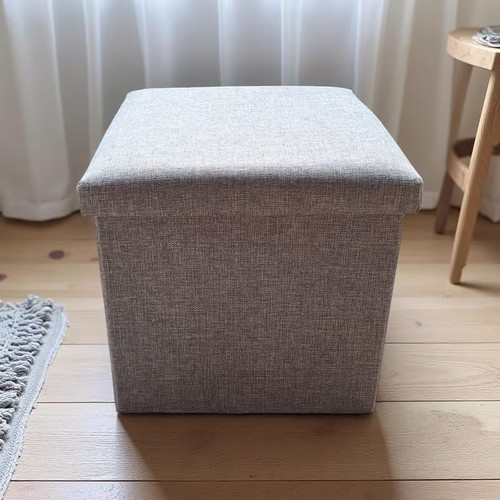Grey foldable storage - foldable, ottoman