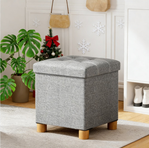 Folding ottoman storage box - folding,