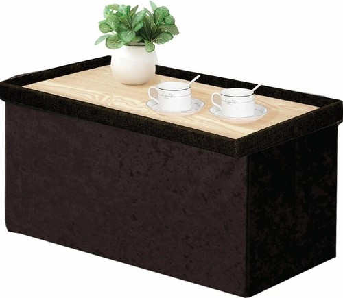 Velvet ottoman storage - velvet,