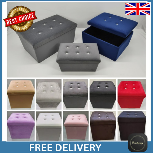 Soft velvet folding ottoman - folding,