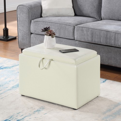 Storage ottoman ivory cream - ottoman,
