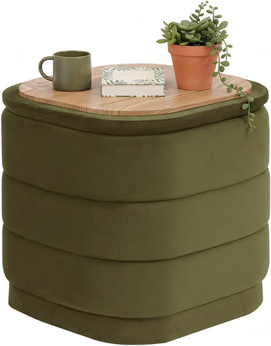 Velvet storage ottoman with - velvet,
