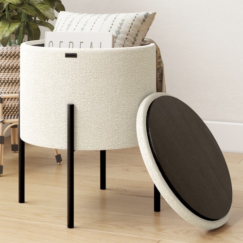 Small round storage ottoman - round,