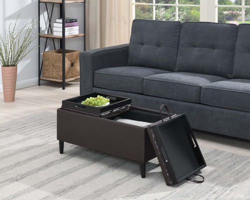 Storage ottoman espresso - storage, faux