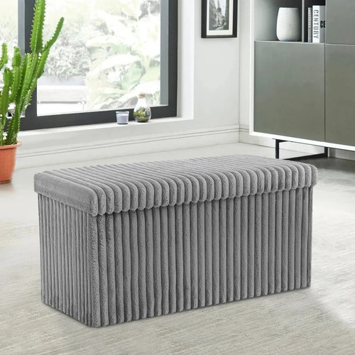 Ribbed foldable ottoman - foldable,