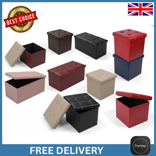 Foldable storage ottoman box - foldable,
