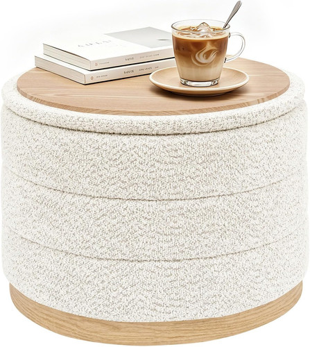 Chic round storage ottoman - chic,