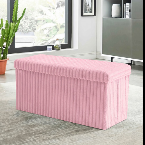 Ottoman storage box ribbed - ottoman,