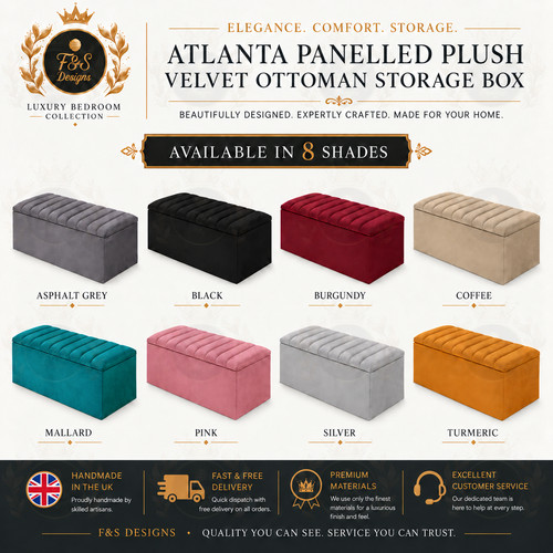 Plush velvet ottoman storage - ottoman,