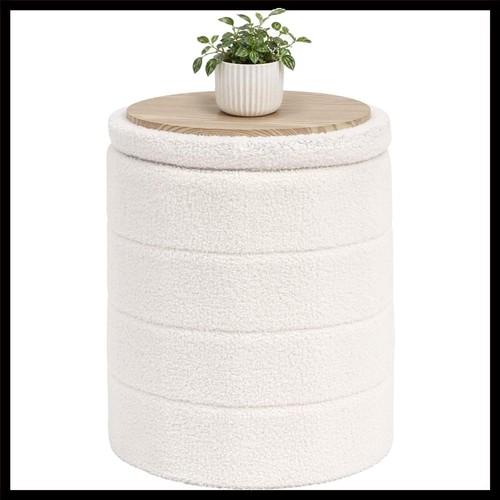 Cream white faux boucle - white,