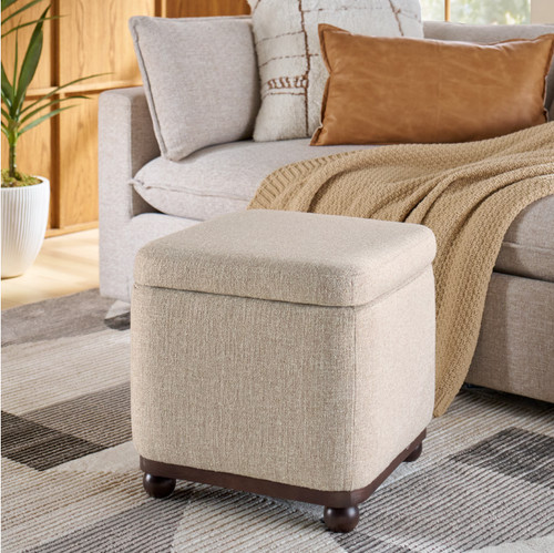 Upholstered storage ottoman - upholstered,