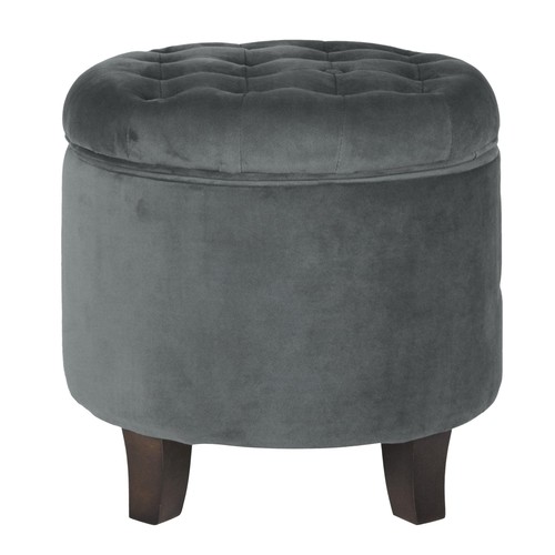 Velvet storage ottoman with - velvet,