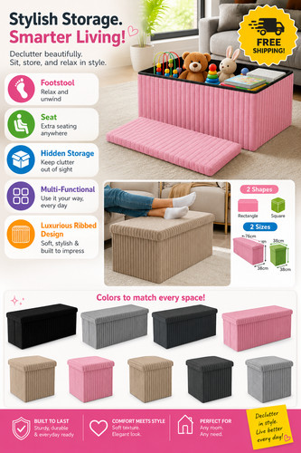 Ribbed storage box large - box,