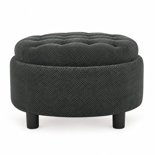 Dark gray round storage - dark,