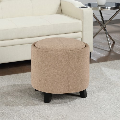 Round storage ottoman - round,
