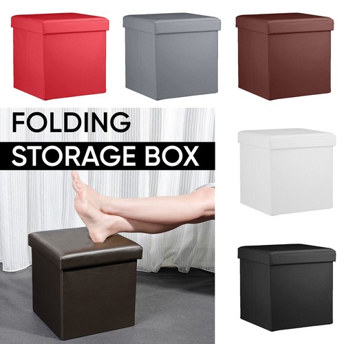 Faux leather folding storage - leather,